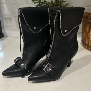 Black Leather Ankle Boots